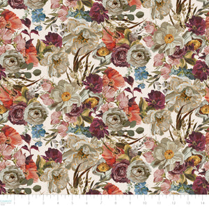 Dark Romance Collection-Decadent Florals-Cream-100% Cotton-52240101-01