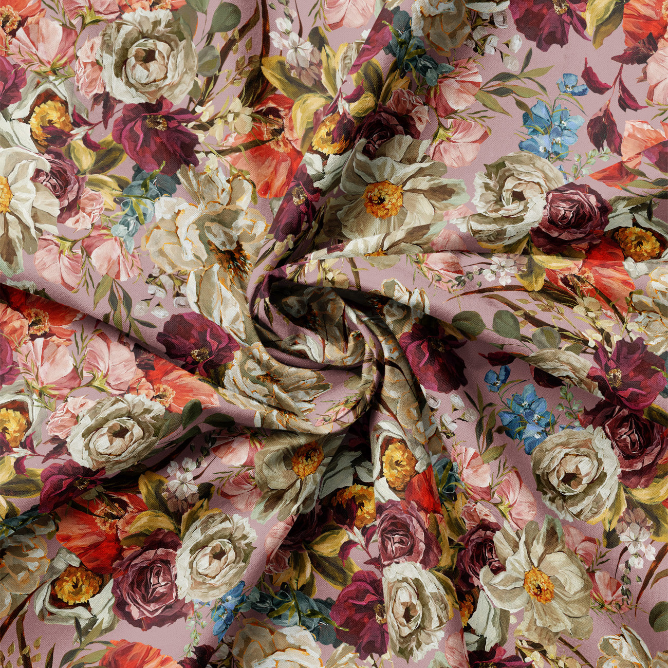 Dark Romance Collection-Decadent Florals-Dusty Mauve-100% Cotton-52240101-02