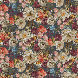 Dark Romance Collection-Decadent Florals-Slate-100% Cotton-52240101-03