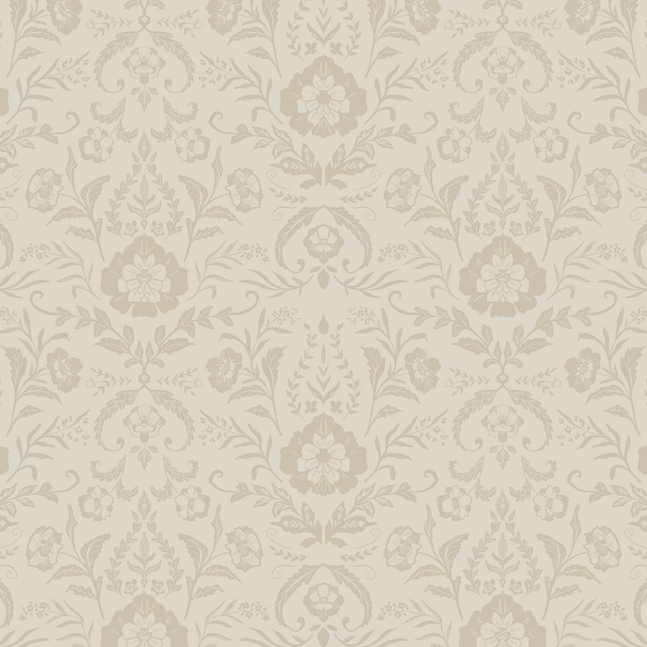 Dark Romance Collection-Opulent Damask-Cream-100% Cotton-52240103-01