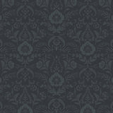 Dark Romance Collection-Opulent Damask-Charcoal-100% Cotton-52240103-02