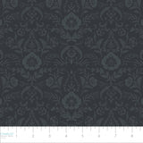 Dark Romance Collection-Opulent Damask-Charcoal-100% Cotton-52240103-02