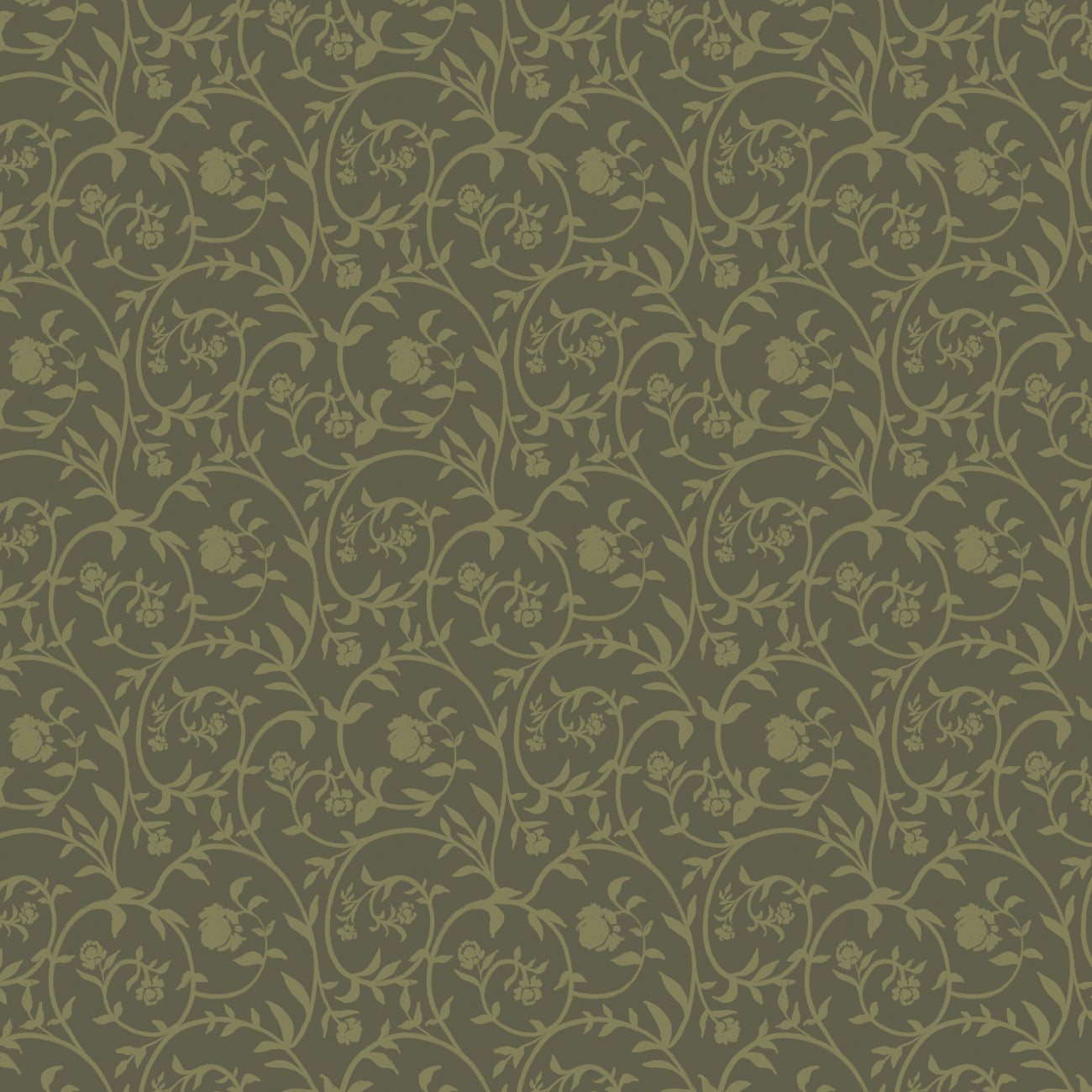 Dark Romance Collection-Briars and Blossoms-Olive-100% Cotton-52240104-01