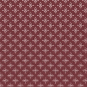 Dark Romance Collection-Dainty Damask-Burgundy-100% Cotton-52240105-03