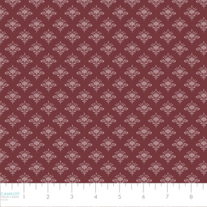 Dark Romance Collection-Dainty Damask-Burgundy-100% Cotton-52240105-03