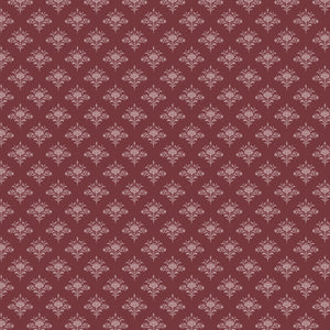 Dark Romance Collection-Dainty Damask-Burgundy-100% Cotton-52240105-03