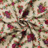Grand Bloom Collection-Floral Trellis-Cream-100% Cotton-52260104-01