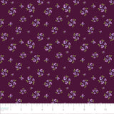 Grand Bloom Collection-Dainty Flowers-Aubergine-100% Cotton-52260106-03