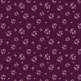 Grand Bloom Collection-Dainty Flowers-Aubergine-100% Cotton-52260106-03