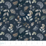 Mood Garden Collection-Pressed Leaves-100% Cotton-Slate