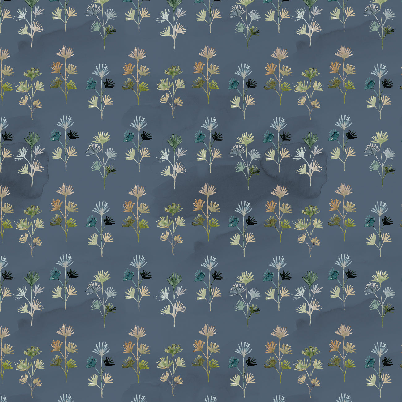 Mood Garden Collection-Serene Stems-100% Cotton-Slate Blue