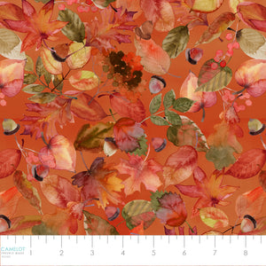 Gather Together Collection-Lush Undergrowth-100% Cotton-Orange