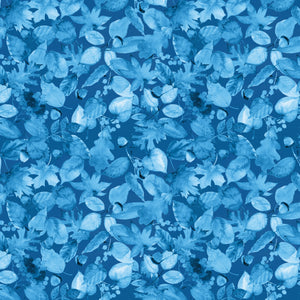 Wanderer of the Woods Collection-Lush Undergrowth-Blue-100% Cotton-55230305-04