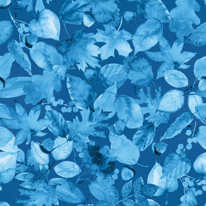 Wanderer of the Woods Collection-Lush Undergrowth-Blue-100% Cotton-55230305-04