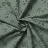 Over the Moor Collection-Cattle Outlines-100% Cotton-Sage