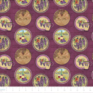 Aged Vineyard Collection-Medallions-100% Cotton-Purple-55230505-02