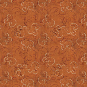 Aged Vineyard Collection-Scrolls-100% Cotton-Orange-55230507-03
