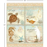 Coastal Waterways Collection-Coastal Postcards Panel-Multi-100% Cotton 55230608P-01