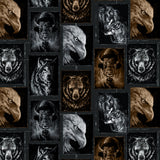 Strokes of the Wild Collection-Spirit Animal Portraits-Multi-100% Cotton 55230702-01