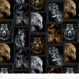 Strokes of the Wild Collection-Spirit Animal Portraits-Multi-100% Cotton 55230702-01