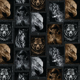 Strokes of the Wild Collection-Spirit Animal Portraits-Multi-100% Cotton 55230702-01