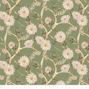 Bloom Tapestry Collection-Tangled Blooms-Sage-100% Cotton 55230802-03