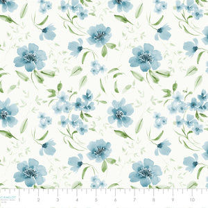 Peace and Wildflowers Collection-Sway in the Wind-Blue-Quilting Fabrics-55240101-02