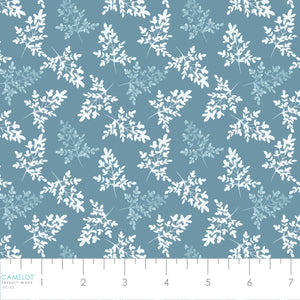 Peace and Wildflowers Collection-Slip Through Time-Blue-Quilting Fabrics-55240102-02