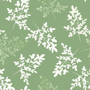 Peace and Wildflowers Collection-Slip Through Time-Green-Quilting Fabrics-55240102-03