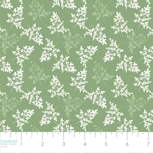 Peace and Wildflowers Collection-Slip Through Time-Green-Quilting Fabrics-55240102-03