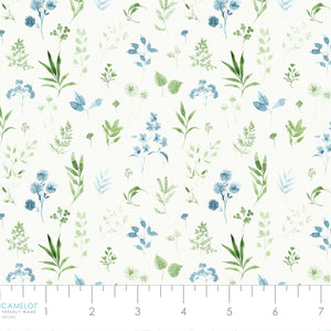 Peace and Wildflowers Collection-Mixed Wildflowers-Green-Quilting Fabrics-55240103-02