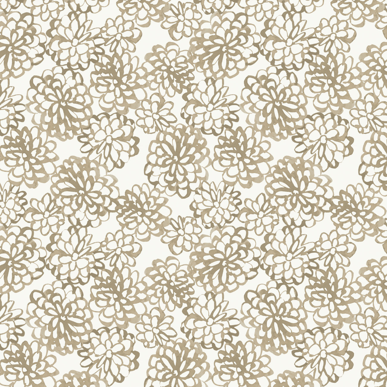 Peace and Wildflowers Collection-Floral Ripples-Beige-Quilting Fabrics-55240107-01