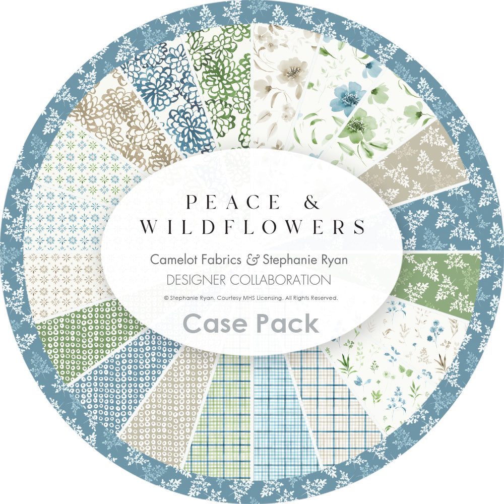 Peace and Wildflowers Collection Case Pack (200 Yards)-Multi-Quilting Fabrics-55240107CASE