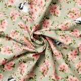 Fluttering Blooms Collection-Finch Serenade-Sage-Quilting Fabrics-55240201-02