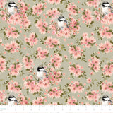 Fluttering Blooms Collection-Finch Serenade-Sage-Quilting Fabrics-55240201-02