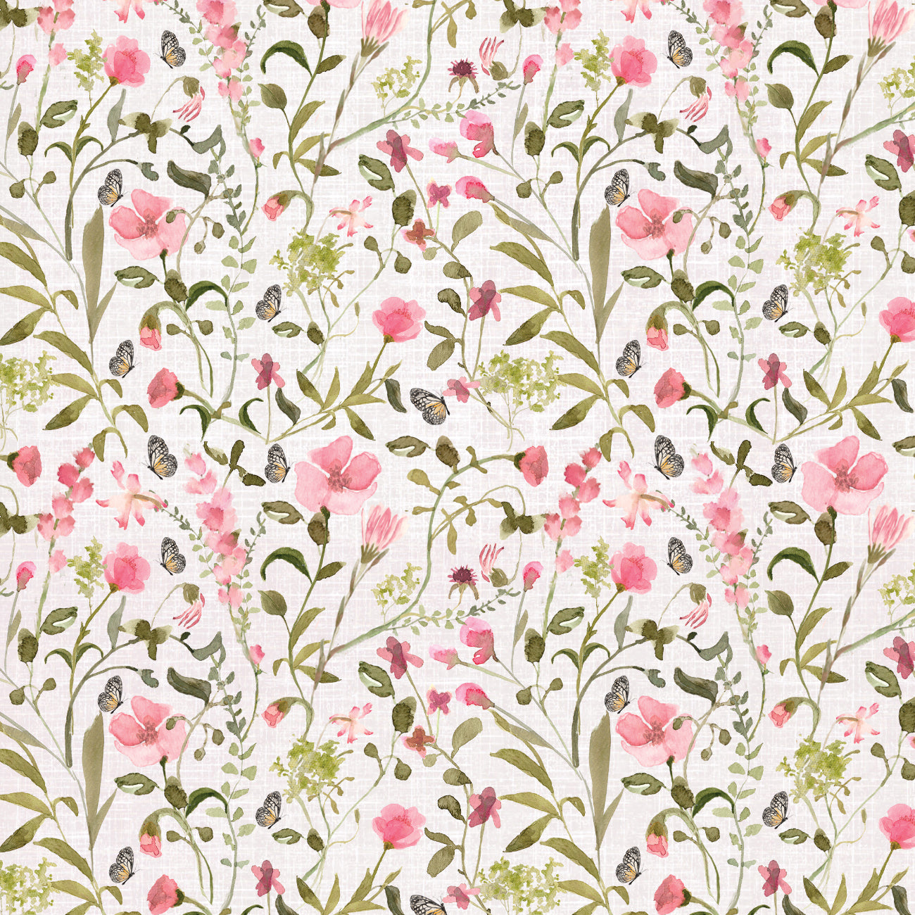 Fluttering Blooms Collection-Springtime in the Park-Cream-Quilting Fabrics-55240202-01