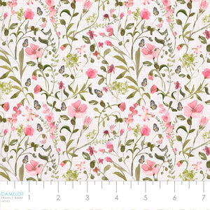 Fluttering Blooms Collection-Springtime in the Park-Cream-Quilting Fabrics-55240202-01