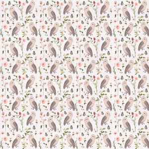 Fluttering Blooms Collection-Owl Ballads-Cream-Quilting Fabrics-55240203-01