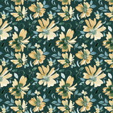 Golden Hour Collection-Sunset Blossoms-Deep Teal-100% Cotton-55240301-02