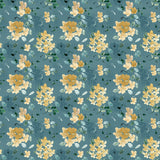 Golden Hour Collection-Golden Petals-Teal-100% Cotton-55240302-02