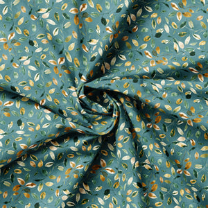 Golden Hour Collection-Sun-Kissed Leaves-Teal-100% Cotton-55240303-01