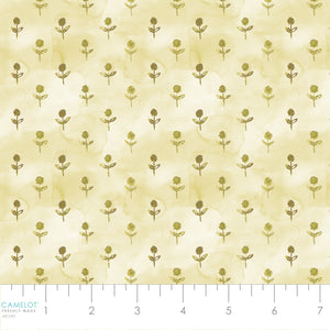 Golden Hour Collection-Serene Blooms-Yellow-100% Cotton-55240305-01