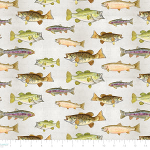 Fishful Thinking Collection-Fish Taxidermy-Off-White-Quilting Cotton-55240401-01