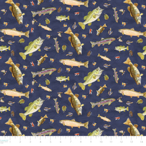 Fishful Thinking Collection-Catch of the Day-Navy-Quilting Cotton-55240402-02