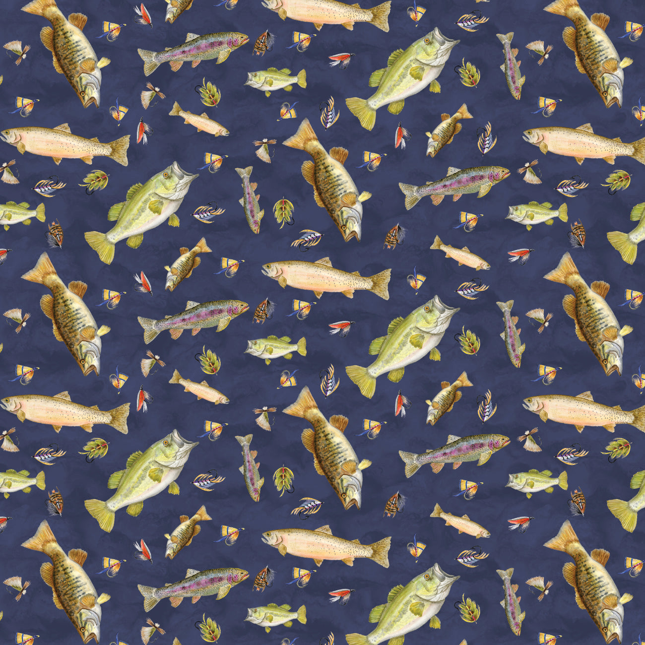 Fishful Thinking Collection-Catch of the Day-Navy-Quilting Cotton-55240402-02