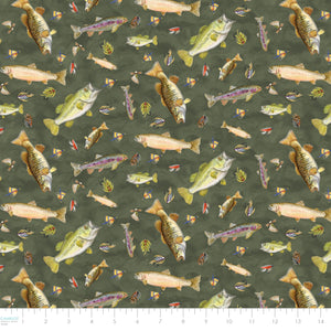 Fishful Thinking Collection-Catch of the Day-Green-Quilting Cotton-55240402-03