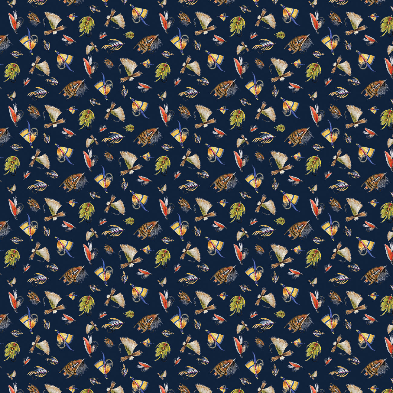 Fishful Thinking Collection-Fishing Lures-Navy-Quilting Cotton-55240403-02