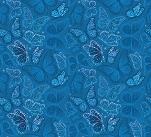 Disco Queen Collection-Shimmering Butterflies-Blue-100% Cotton-55240608-02