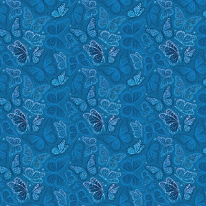 Disco Queen Collection-Shimmering Butterflies-Blue-100% Cotton-55240608-02