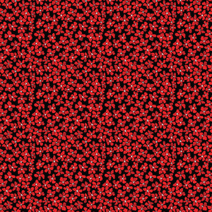 Hen House Collection-Scattered Floral-Red-Black-100% Cotton-55250106-02